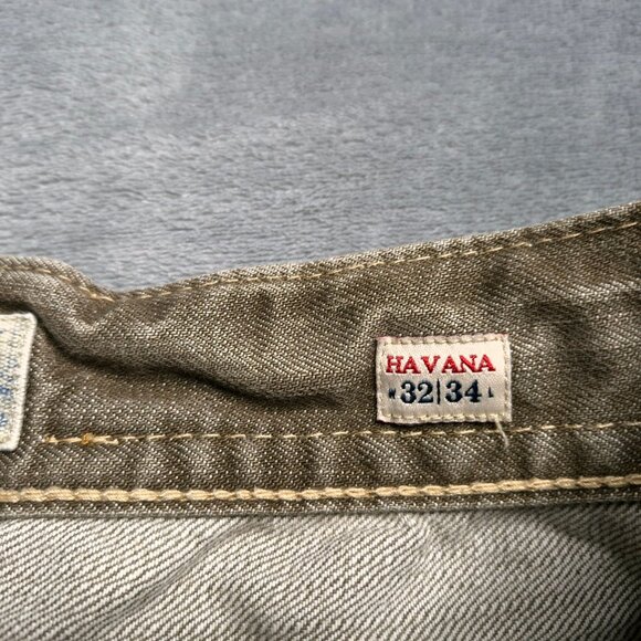 Mek Denim USA Mens Havana Jeans Distressed 32 Holes Wide Leg Relaxed Altered - Picture 9 of 10